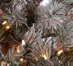 Lit Faux Lightly Flocked Scotch Pine Tree with Pinecones