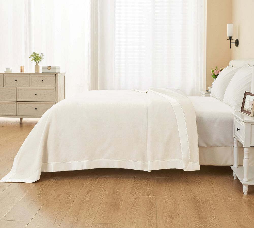 Maizy Silk Fleece Blanket With Satin Border by Pottery Barn