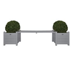 Potters Square Wooden Planters with Bridge Bench