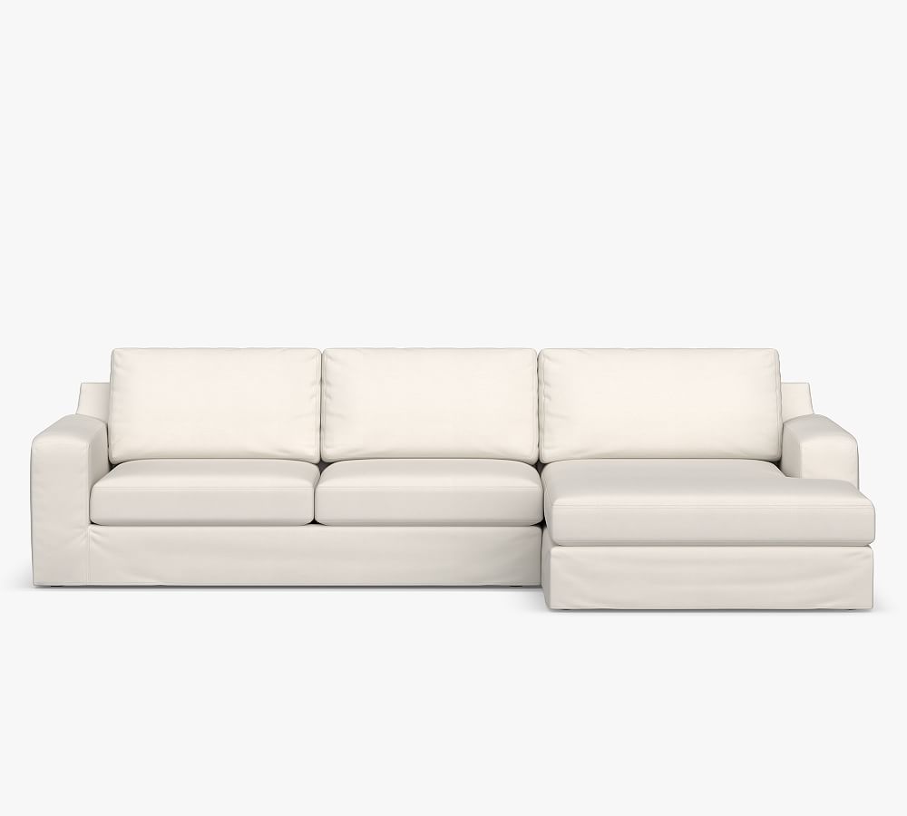 Big Sur Slipcovered 2-Piece Double Chaise Outdoor Sectional (124") by Pottery Barn