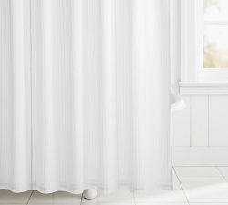 Clipped Jacquard Cotton Shower Curtain