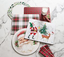 Holiday Wreath Cork Placemats - Set of 4