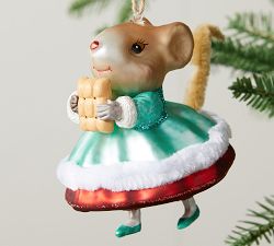 Mercury Glass Mice Ornaments
