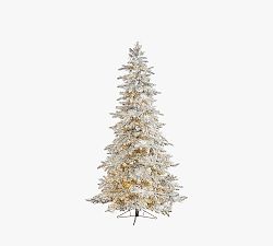 Open Box: Lit Flocked Grand Northern Rocky Fir Artificial Christmas Tree (7.5')