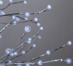 Cool White LED Ornamental Silver Tree - 6'
