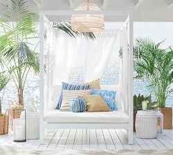 Faux Natural Fiber Pom Pom Outdoor Pillow