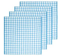Open Box: Gingham Block Print Cotton Picnic Napkin - Set of 4