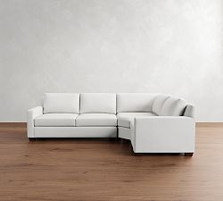 York Square Arm 3-Piece Wedge Sleeper Sectional (117")