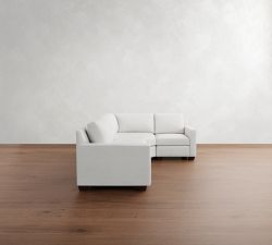 York Square Arm 3-Piece Wedge Sleeper Sectional (117")