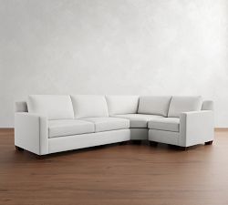 York Square Arm 3-Piece Wedge Sleeper Sectional (117")