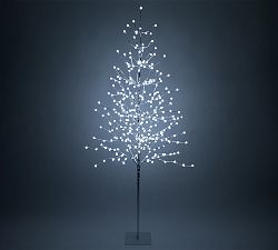 Cool White LED Ornamental Silver Tree - 6'