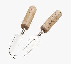 Margot Handcrafted Travertine Cheese Knives - Set of 2