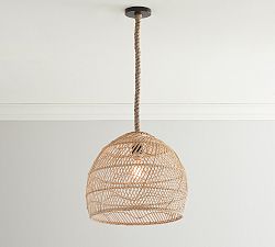 Open Box: Flora Rattan Pendant, Small (19") 