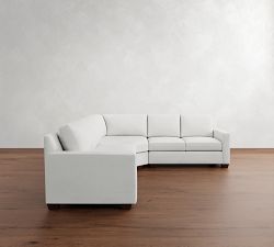York Square Arm 3-Piece L-Shaped Wedge Sleeper Sectional (117")