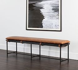 Benson Leather Bench (68")