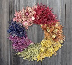 Dried Rainbow Radiance Wreath