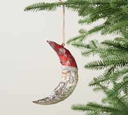 Mercury Glass Santa Ornaments