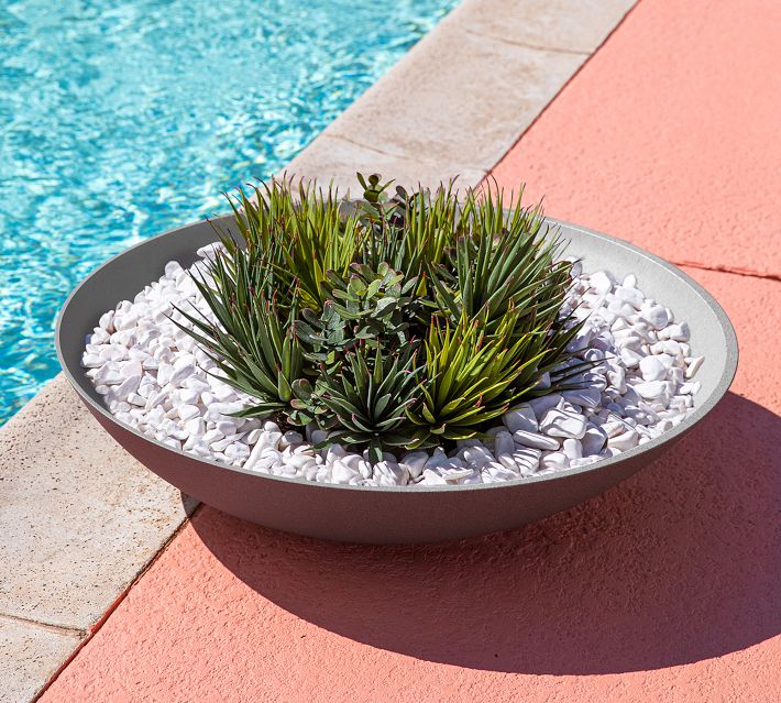 All Weather Eco Hevea Outdoor Bowl Planters | Pottery Barn