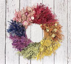 Dried Rainbow Radiance Wreath