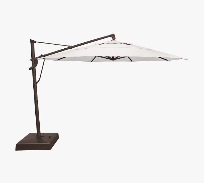 Outdoor Breenan 13' Round Cantilever Umbrella with Aluminum Bronze Pole, Beige/Natural | Pottery Barn