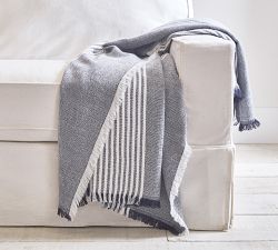 Clover Striped Fringe Throw