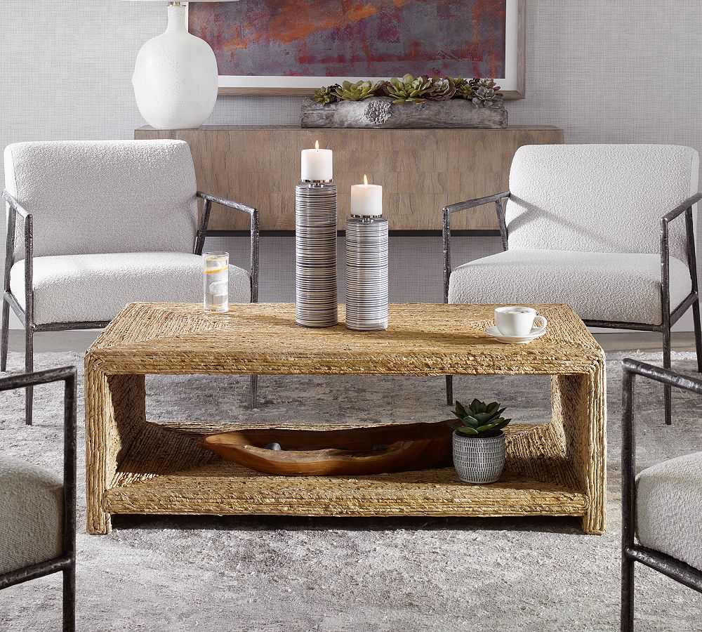 Noah Rectangular Woven Coffee Table (46") by Pottery Barn