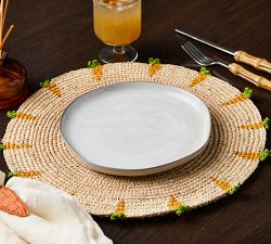 Carrot Round Handwoven Placemat, Set of 4