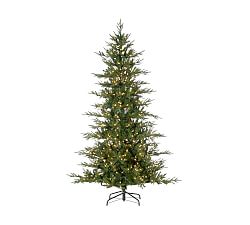 LED Lit Faux Natural Cut Layered Fairfield Pine Tree