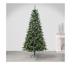 Lit Faux Briarwood Tree with Pine Cones
