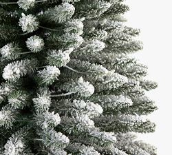 Lit Flocked Pencil Artificial Christmas Tree