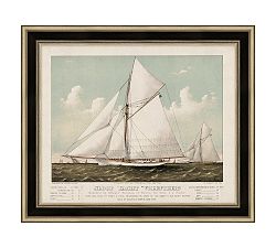 Yacht Antique Framed Print