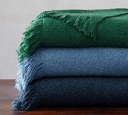 Boucle Faux Mohair Throw