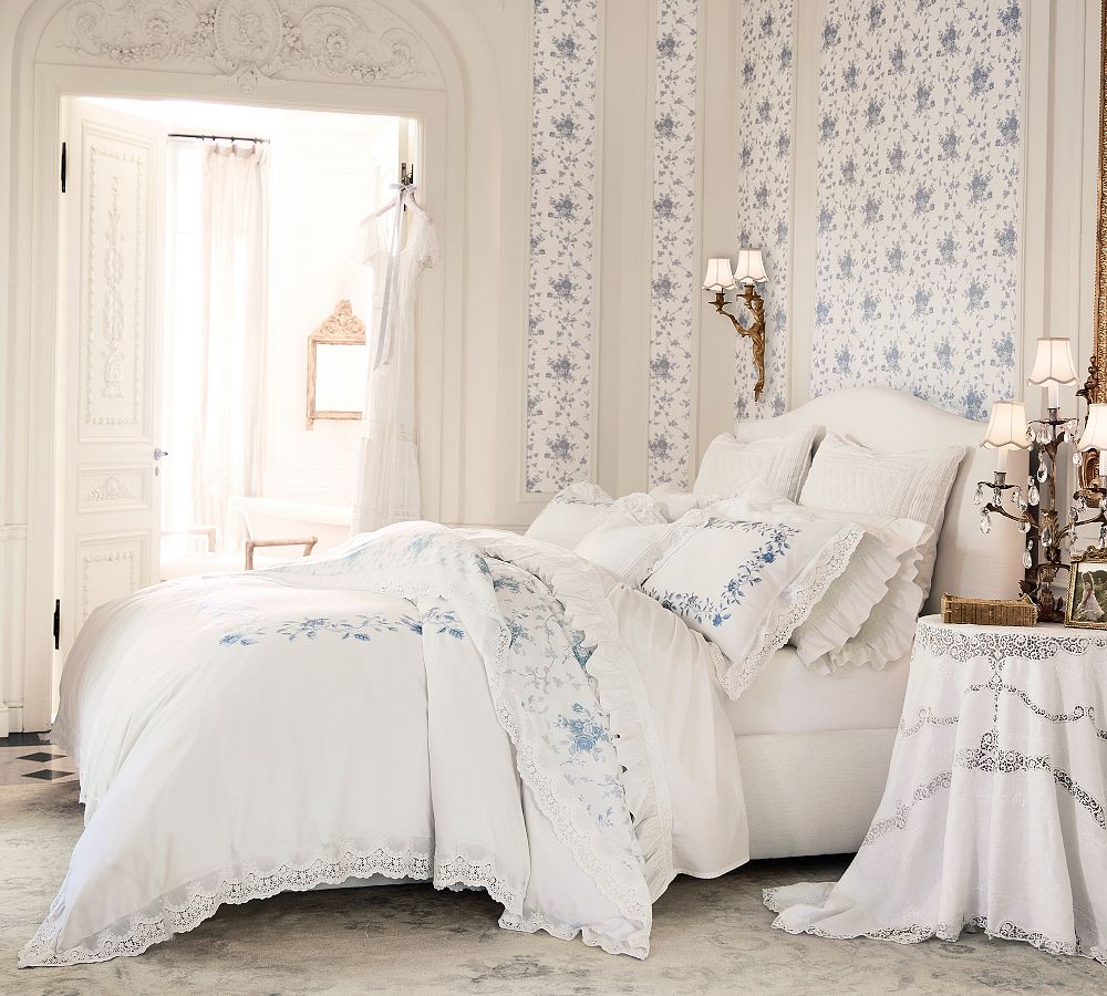 Raleigh Curved Upholstered Bed by Pottery Barn