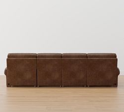 Turner Roll Arm Leather Power Reclining Double Chaise Sectional (135"&ndash;160")