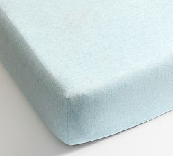 Open Box: Belgian Flax Linen Fitted Sheet, King - Sea Breeze