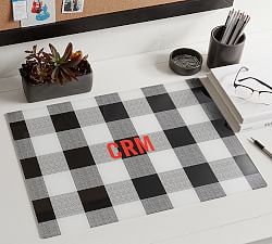 Desk Blotter, B/W Buffalo Check, 24"x18"