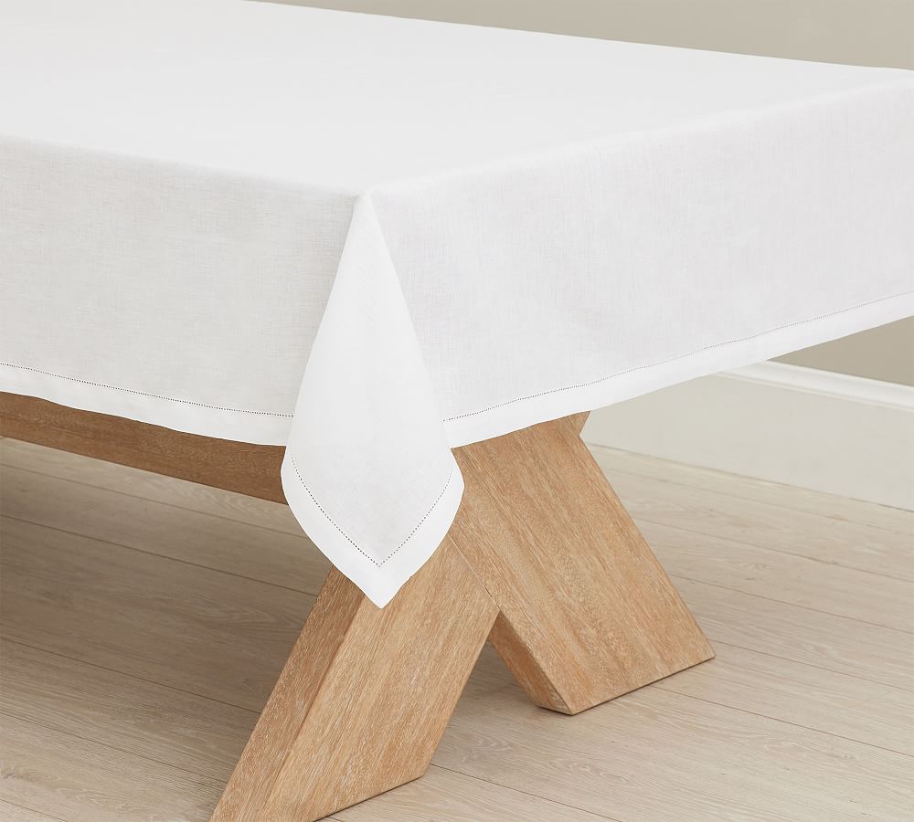 Belgian Linen Tablecloth - 70" x 108" - White