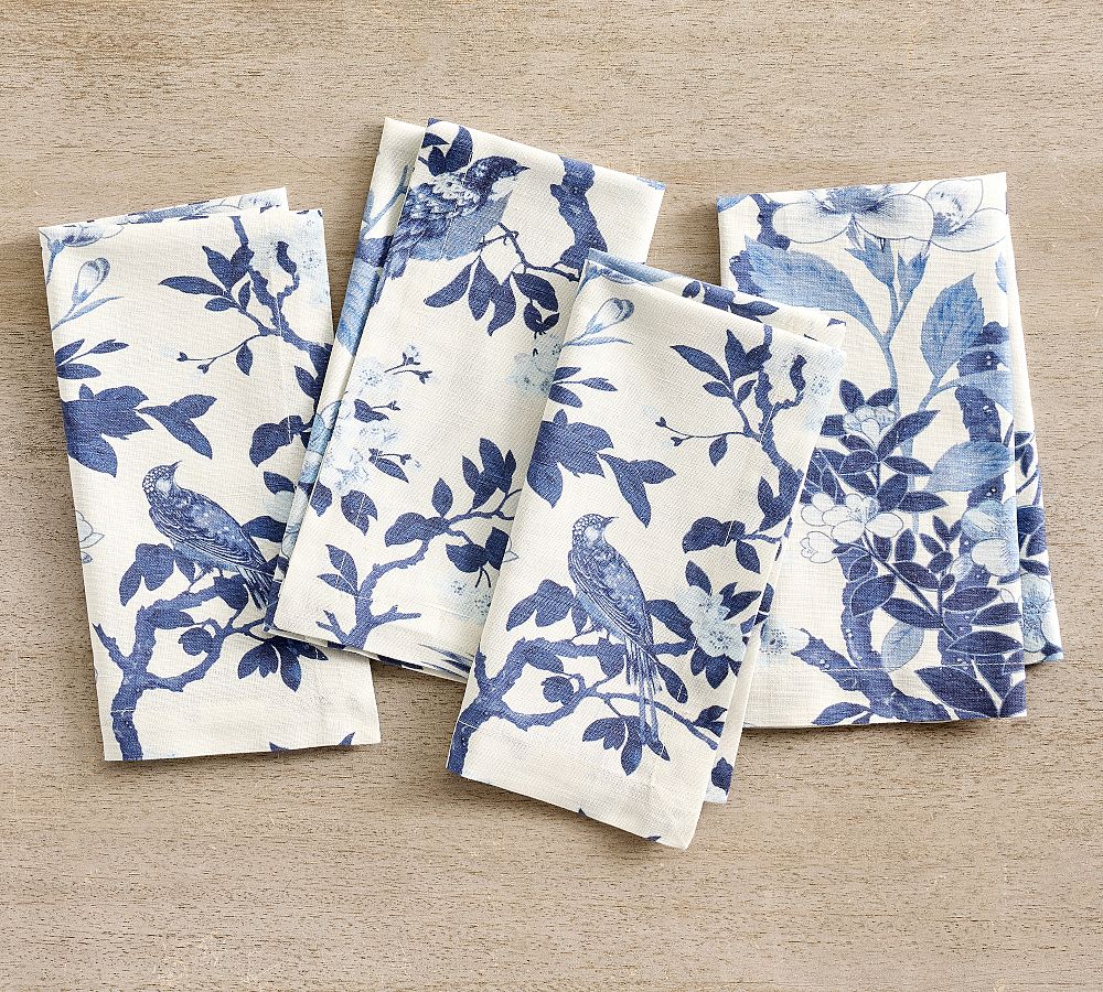 Nola Cotton/Linen Napkins - Set of 4 - Set of 4 - Blue
