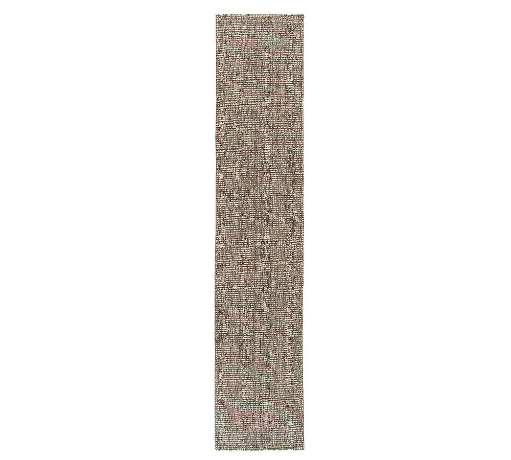 Chunky Wool Jute Rug - Charcoal, 2.5' x 12'