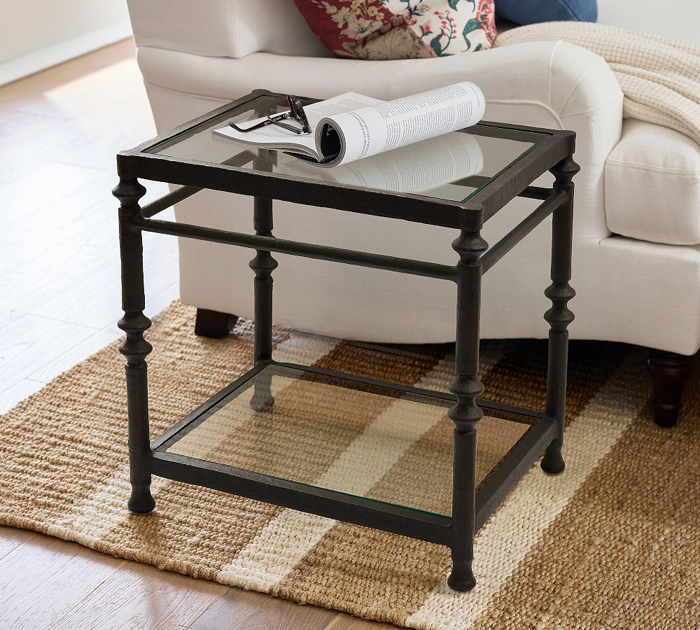 Estelle Rectangular Glass Side Table (17.5") by Pottery Barn