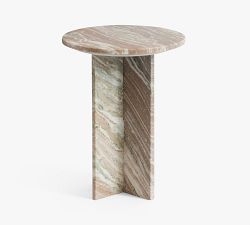 Telluride Round Marble Accent Table (14")