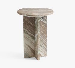 Telluride Round Marble Accent Table (14")