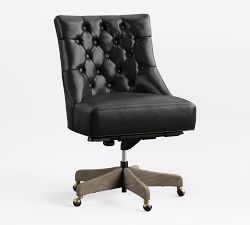 Hayes Tufted Leather Swivel Desk Chair