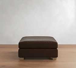 PB Comfort Modern Square Arm Leather Sectional Ottoman