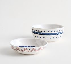 Cabana Americana Bunting Outdoor Melamine Dip Bowls - Mixed Set of 4