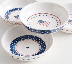 Cabana Americana Bunting Outdoor Melamine Dip Bowls - Mixed Set of 4
