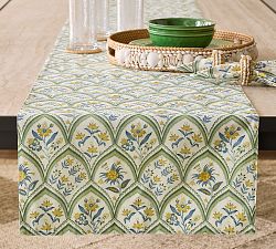Finley Embroidered Cotton/Linen Table Runner