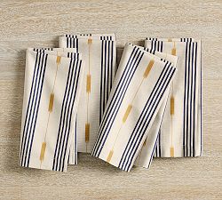 Ikat Stripe Cotton/Linen Napkins - Set of 4