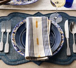 Ikat Stripe Cotton/Linen Napkins - Set of 4