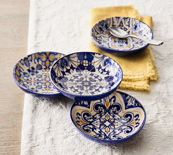 Lisbon Stoneware Dip Bowls - Mixed Set of 4 by Pottery Barn